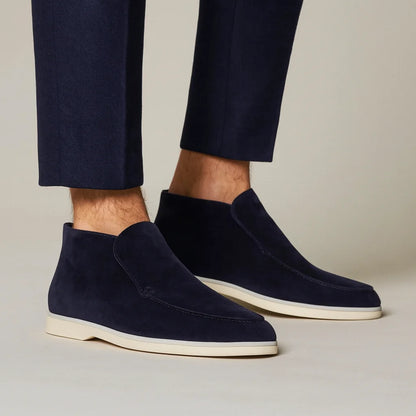 Men's Loafers Black Suede Slip-On - Navy