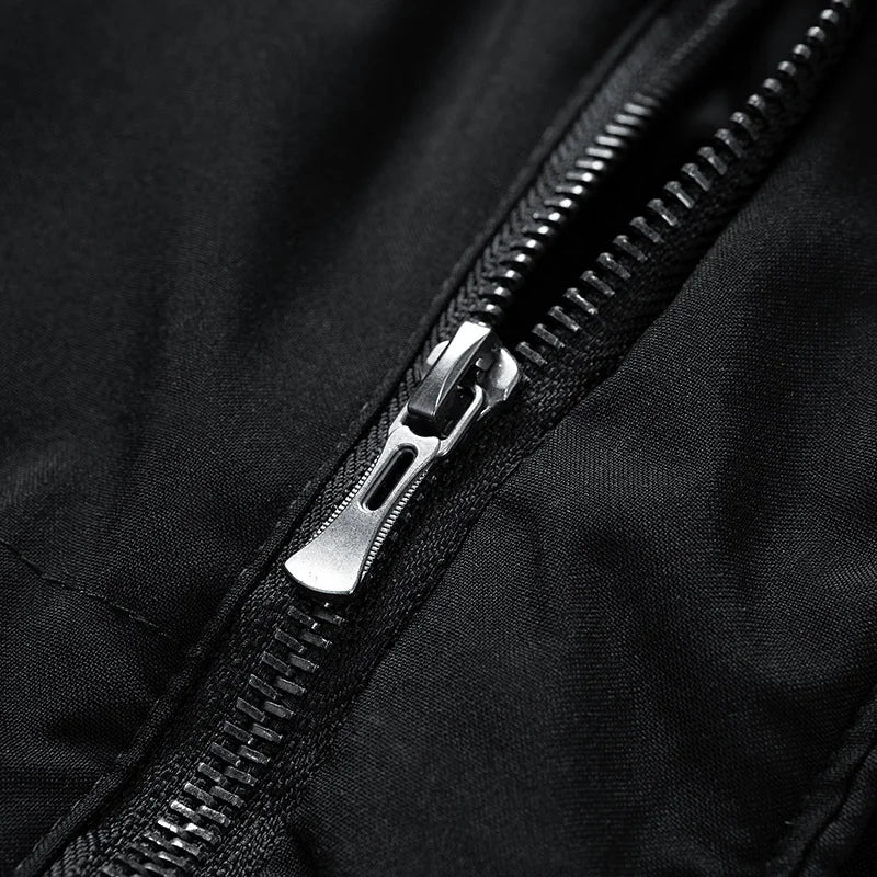 Men's Winter Jacket Grey Long Parka - Black