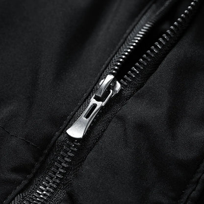 Men's Winter Jacket Grey Long Parka - Black