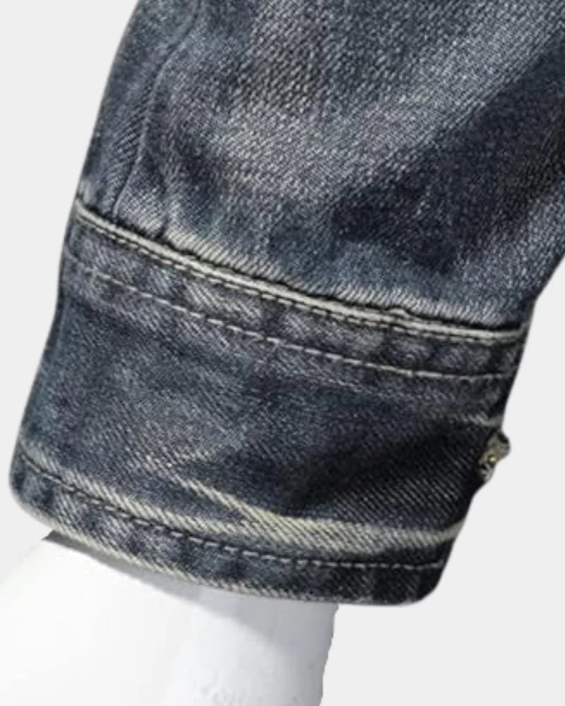 Men’s Biker Jacket Grey Washed Finish — competitor gallery view 6