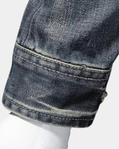 Men’s Biker Jacket Grey Washed Finish — competitor gallery view 6