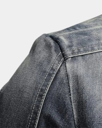 Men’s Biker Jacket Grey Washed Finish — competitor gallery view 7