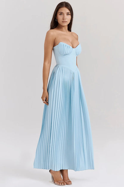 Corset Maxi Dress Light Blue Strapless — competitor gallery view 5