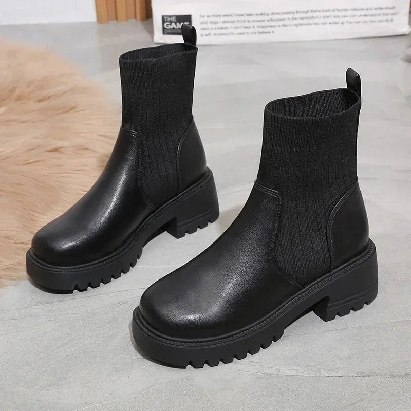 Chelsea Boots Women Black Platform Sole — competitor gallery view 6