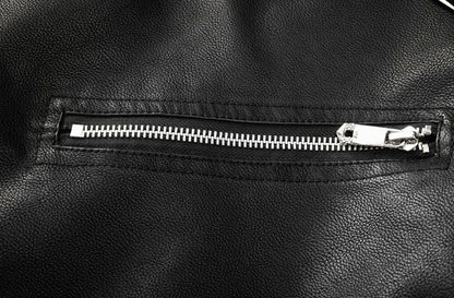 Men’s Biker Jacket Black Double Buckle — Black — view 4
