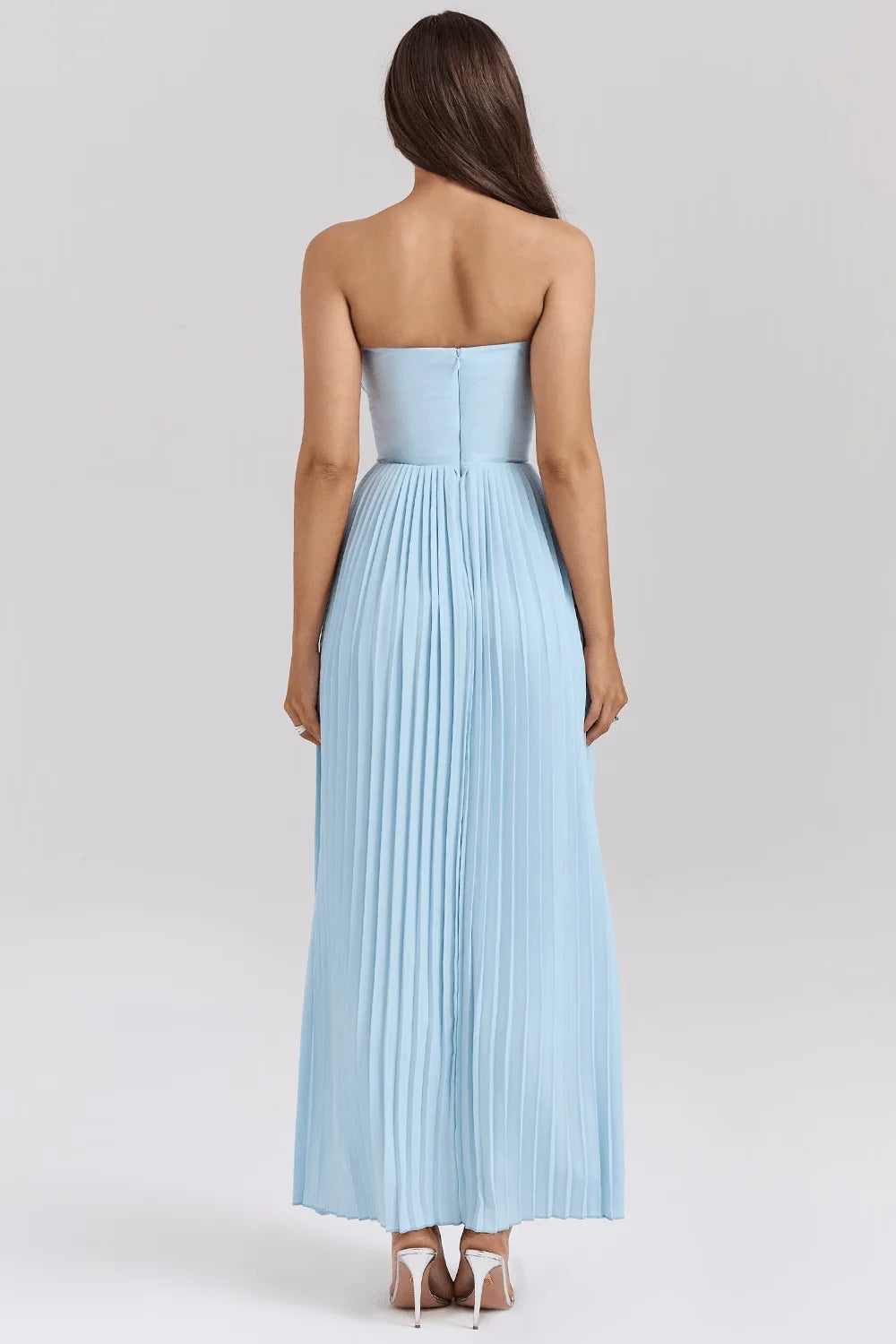 Corset Maxi Dress Light Blue Strapless — Light Blue — view 2