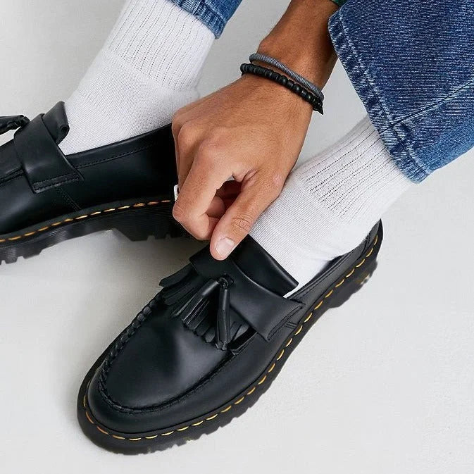 Men’s Loafers Black Chunky Tassel Detail — Black — view 1