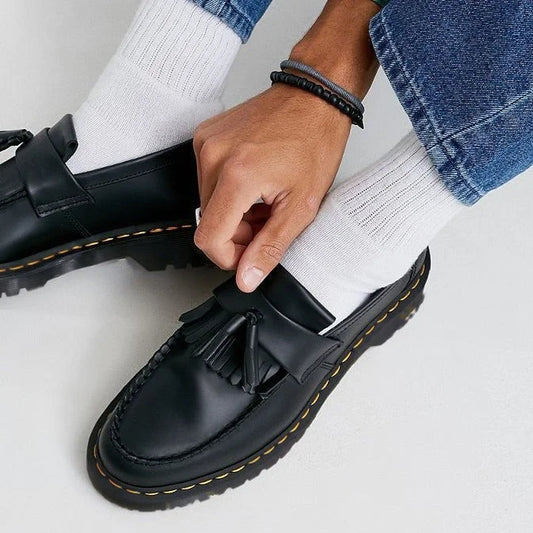 Men’s Loafers Black Chunky Tassel Detail — Black — view 1