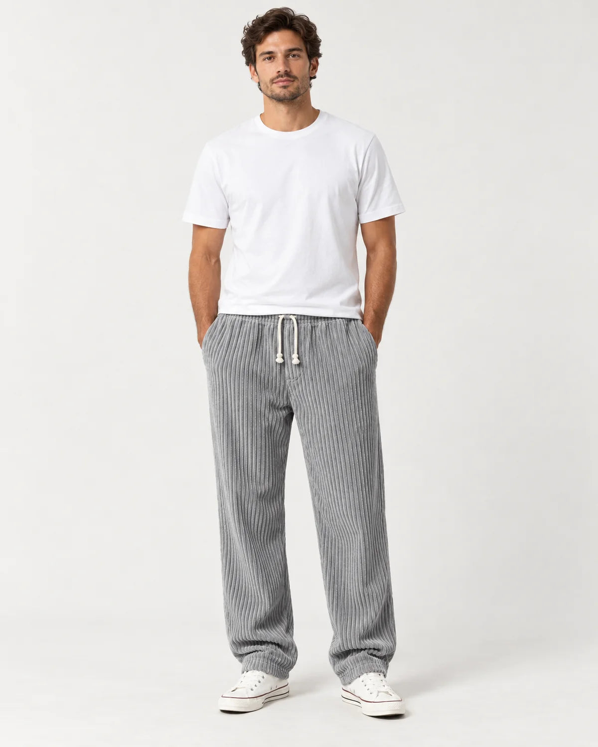 Men's drawstring pants in Grey