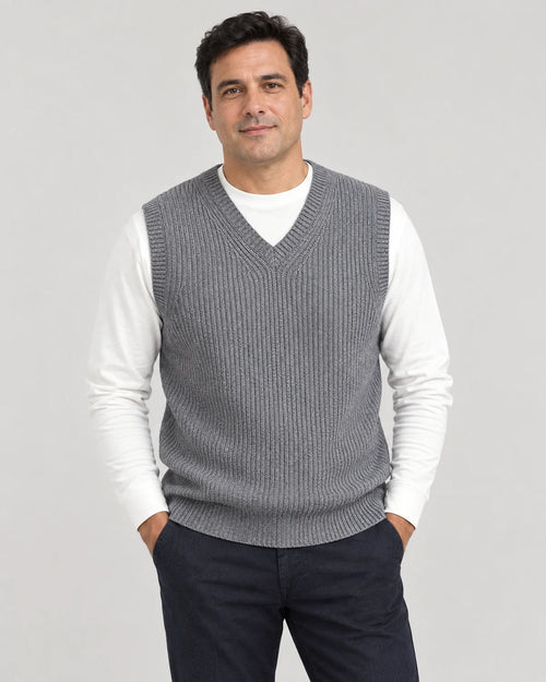 Ellis | Men's Ribbed V-Neck Sweater Vest