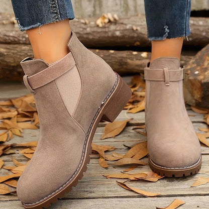 Chelsea-Style Ankle Boots – Black Buckle Strap — Blush