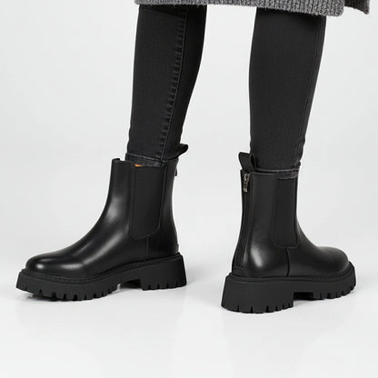 Chelsea Boots – Black Lug Sole Ankle Boots for Women — Black