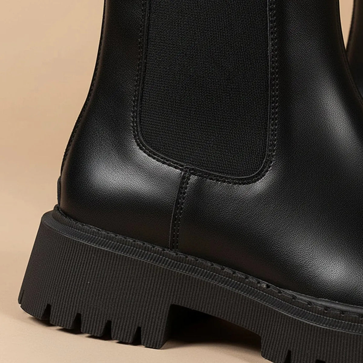 Chelsea Boots – Black Lug Sole Ankle Boots for Women — Black