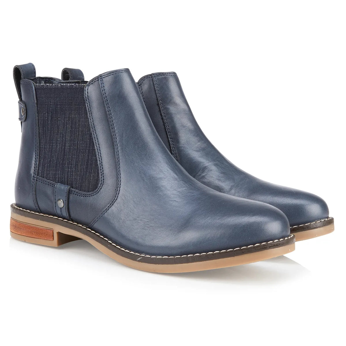 Chelsea Boots – Navy Almond Toe with Contrast Sole — Navy