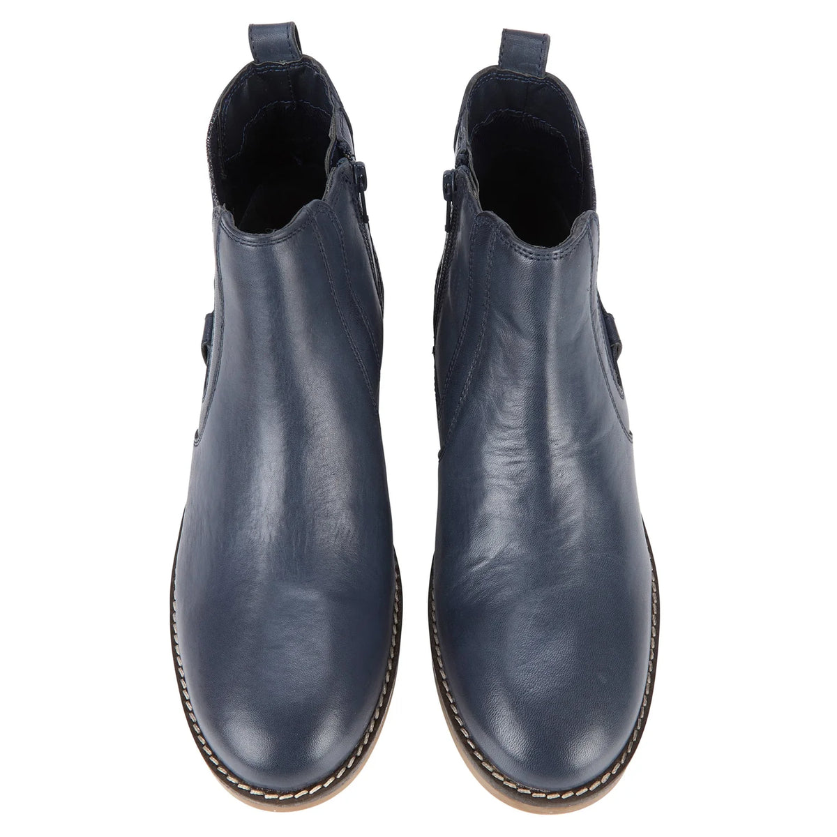 Chelsea Boots – Navy Almond Toe with Contrast Sole — Navy