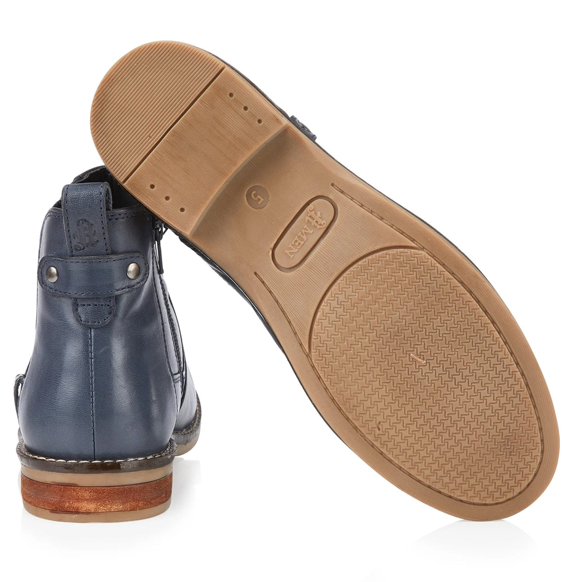 Chelsea Boots – Navy Almond Toe with Contrast Sole — Navy