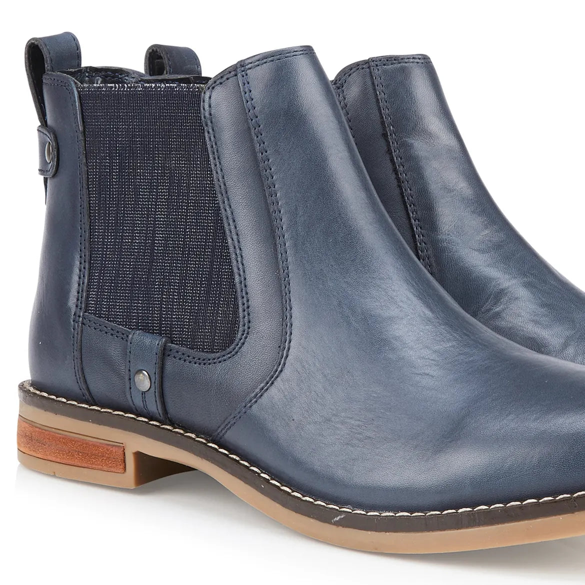 Chelsea Boots – Navy Almond Toe with Contrast Sole — Navy