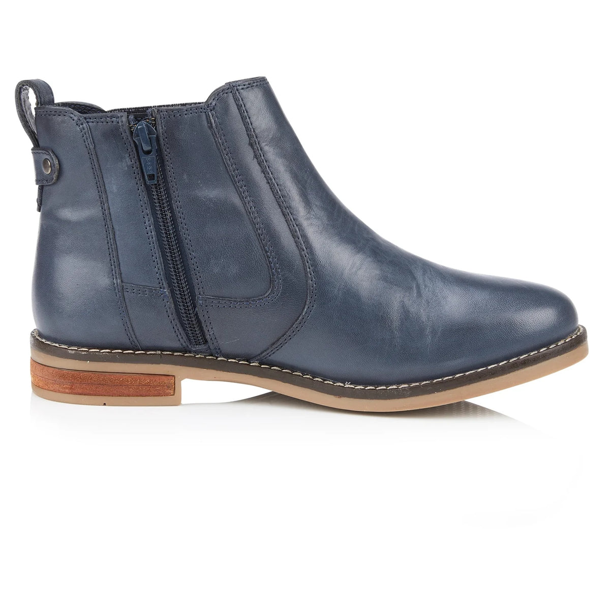 Chelsea Boots – Navy Almond Toe with Contrast Sole — Navy