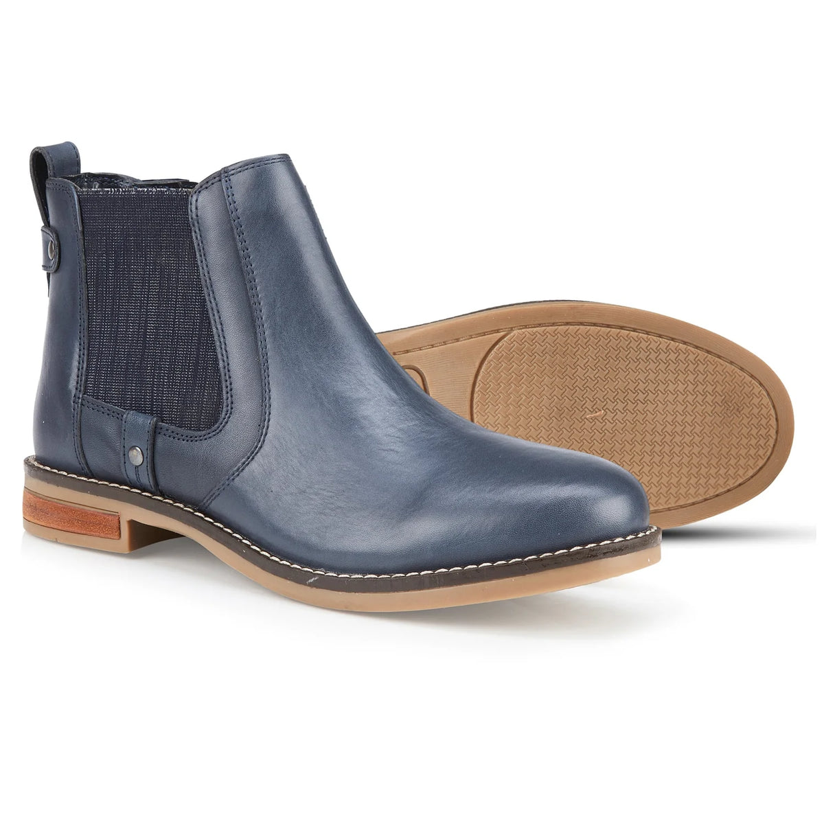 Chelsea Boots – Navy Almond Toe with Contrast Sole — Navy
