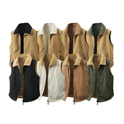 Men's Vest – Black Zip Front with Contrast Collar — colour options