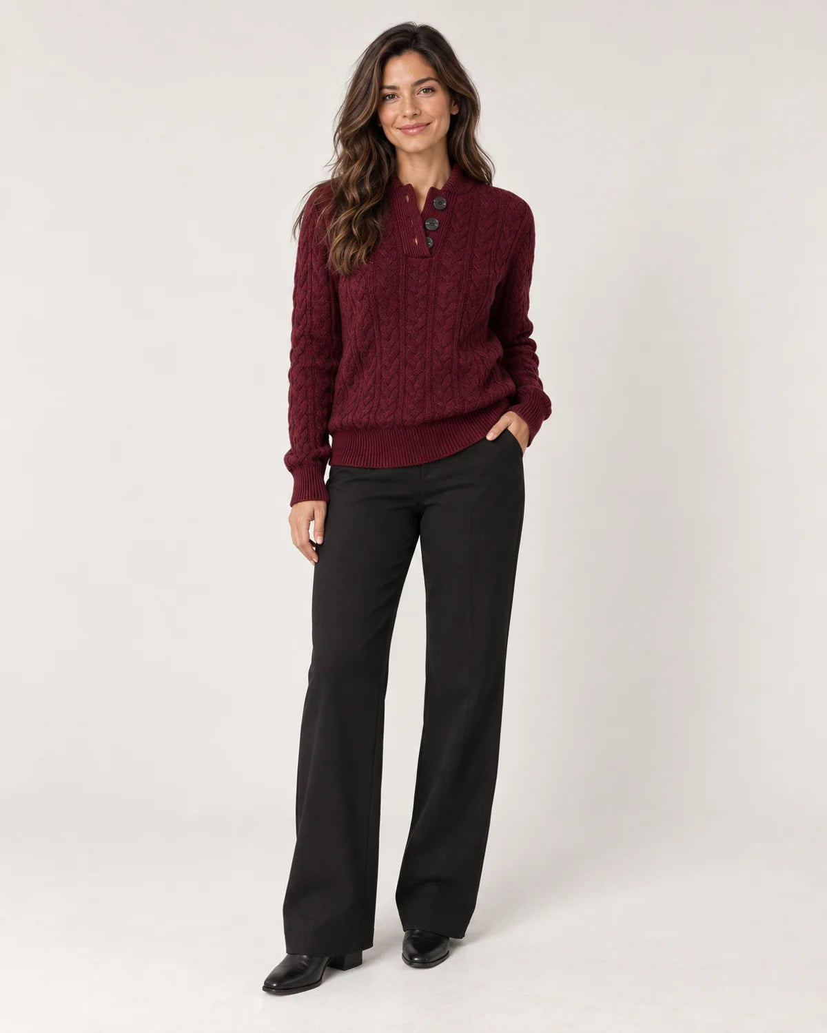 Rosalind - Women's Sweaters in Deep Red