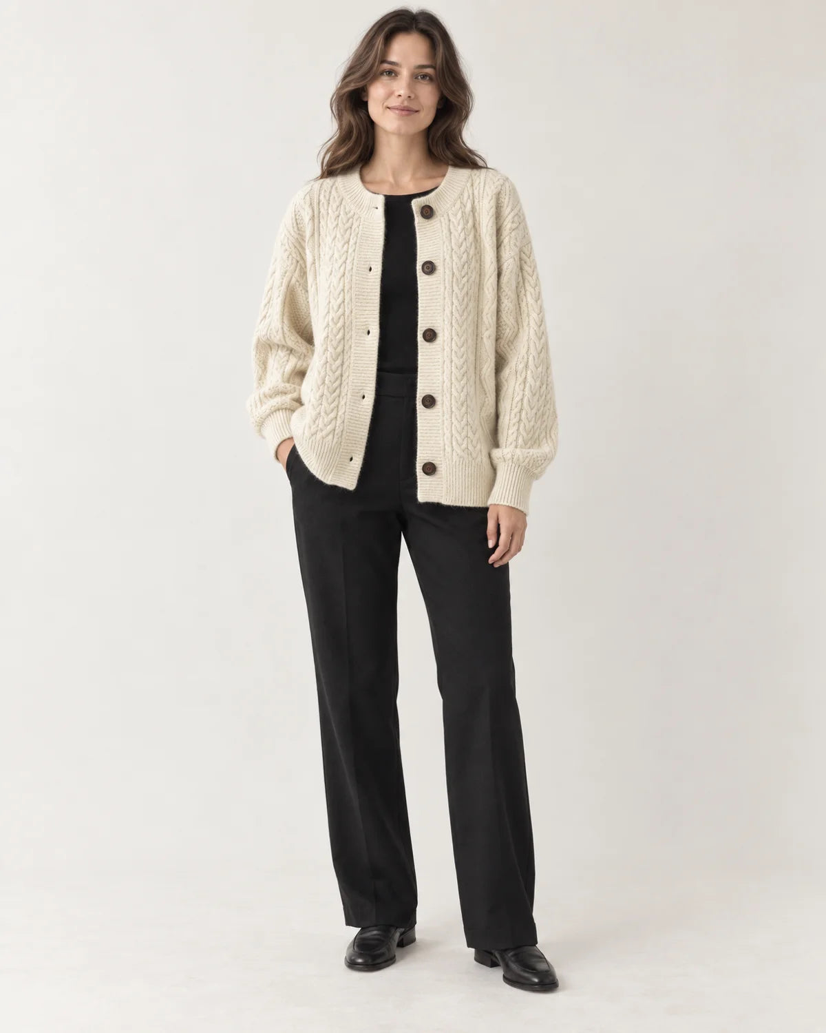 Odile - Women's Cardigans in Beige