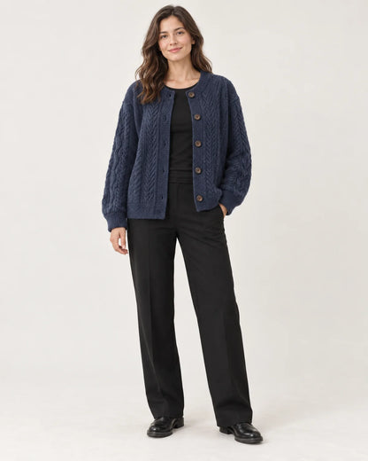 Odile - Women's Cardigans in Navy Blue