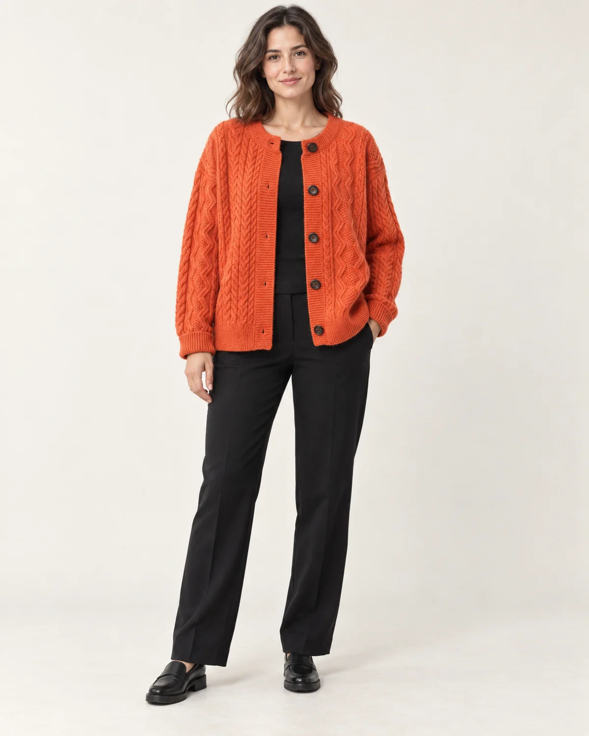 Odile - Women's Cardigans in Orange