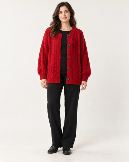 Odile - Women's Cardigans in Red