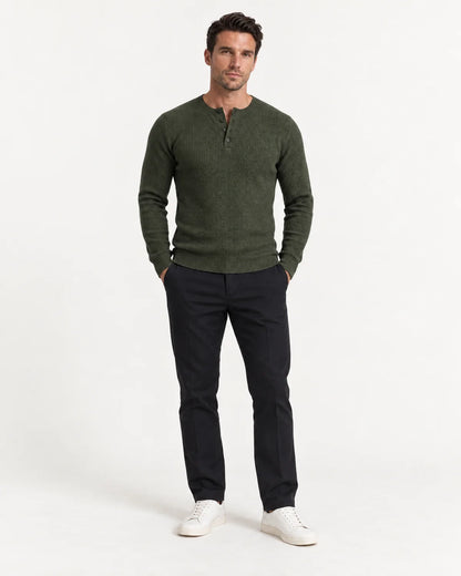 Caius - Men's Sweaters in Army Green