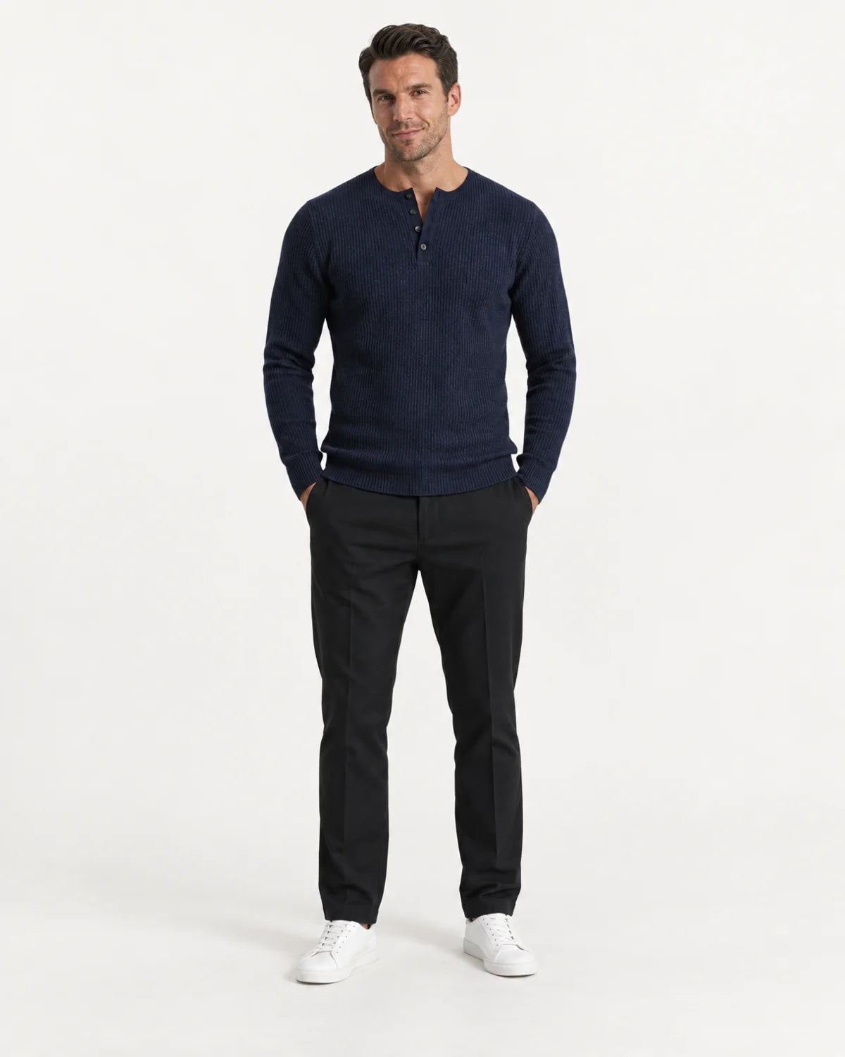 Caius - Men's Sweaters in Navy Blue