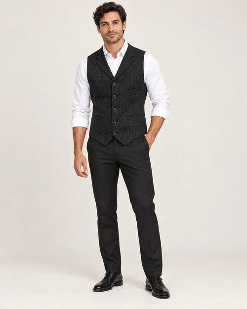 Fenwick | Men's Herringbone Tailored Waistcoat