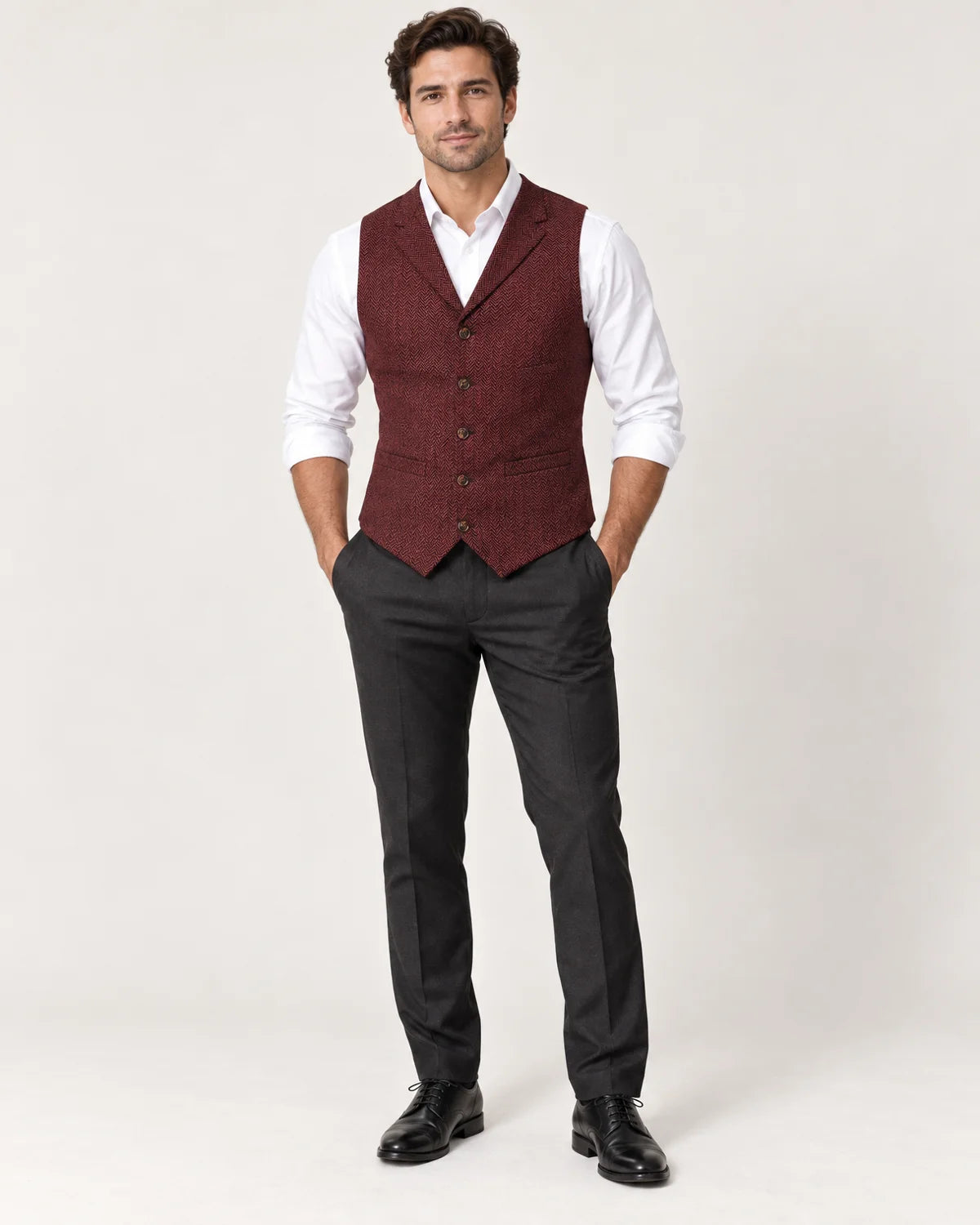 Fenwick - Men's Vests in Burgundy