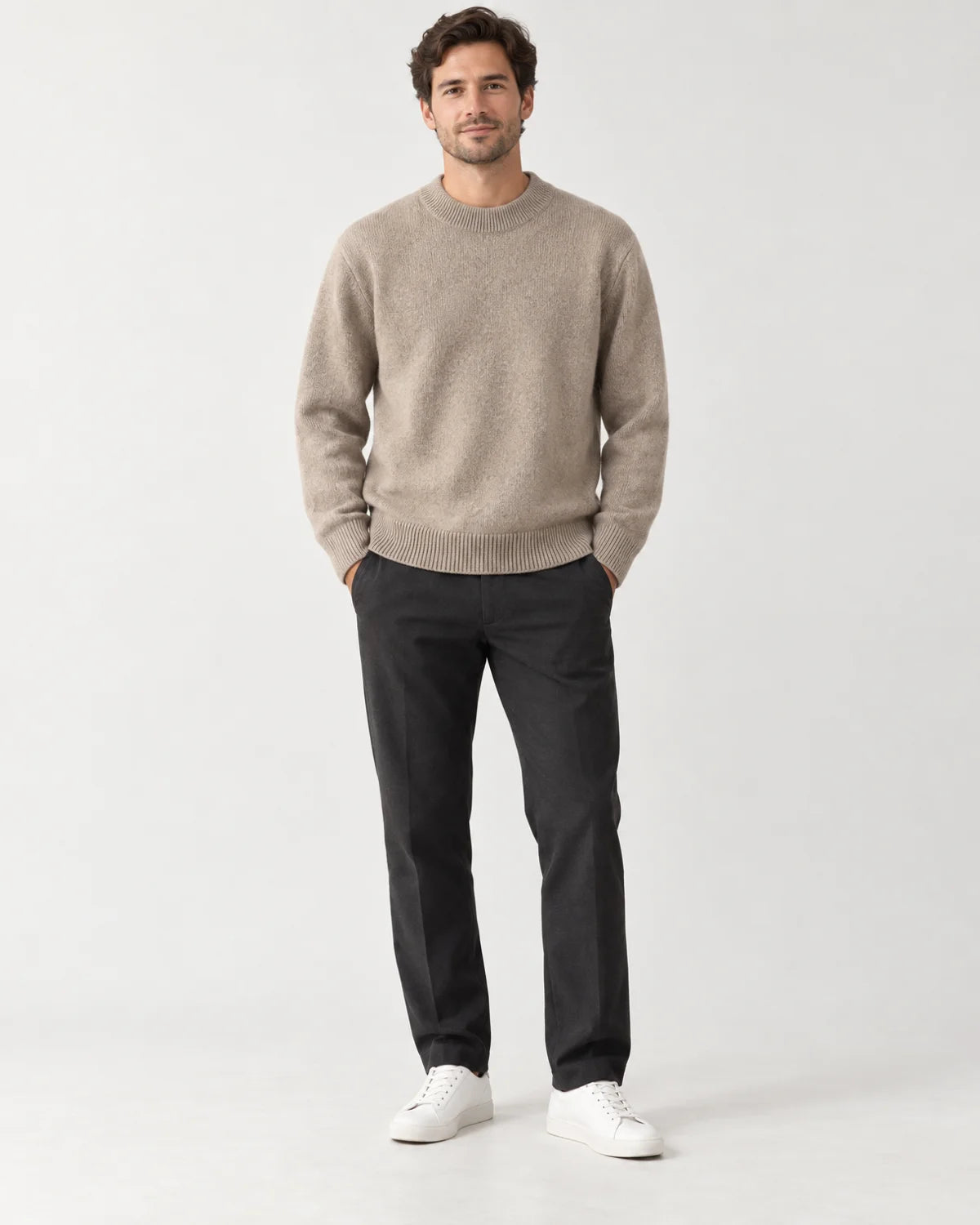 Lucian - Men's Sweaters in Taupe