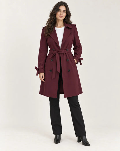 Vivienne - Women's Coats in Burgundy