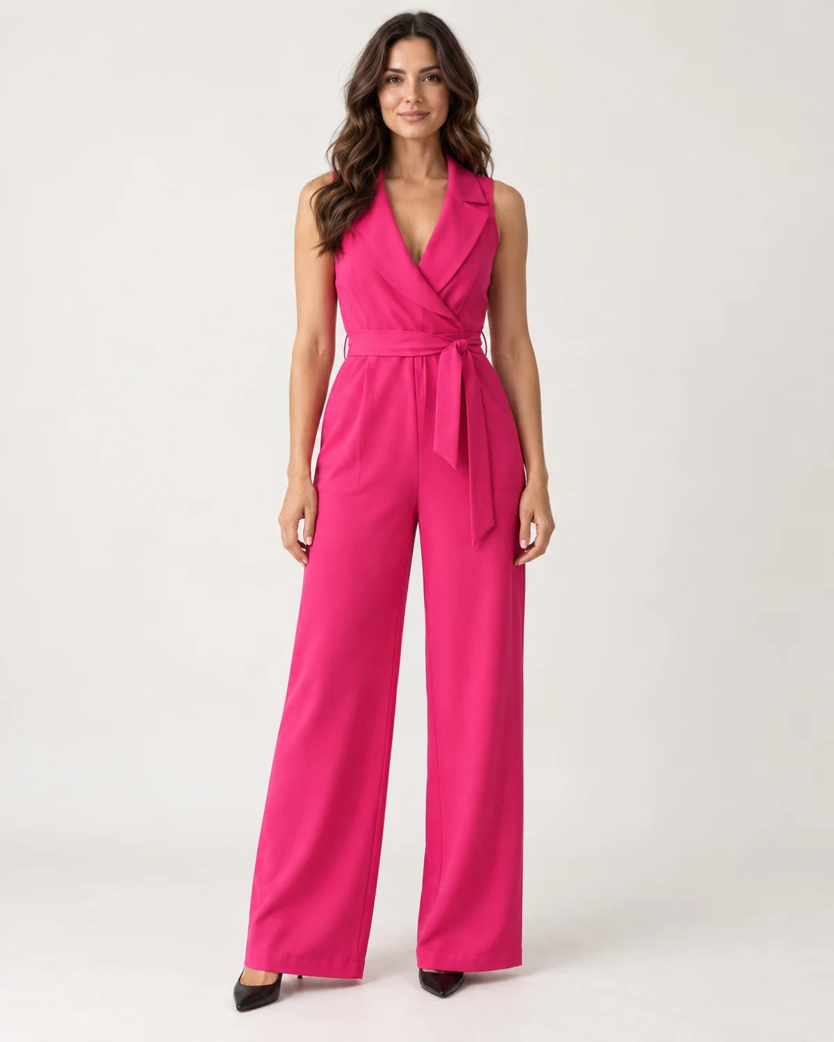 Genevieve - Women's Jumpsuit in Hot Pink