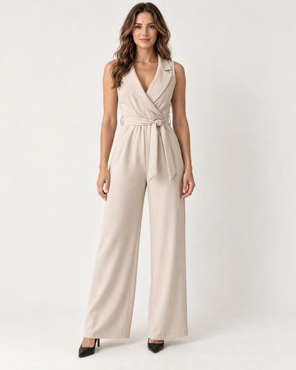 Genevieve - Women's Jumpsuit in Sand