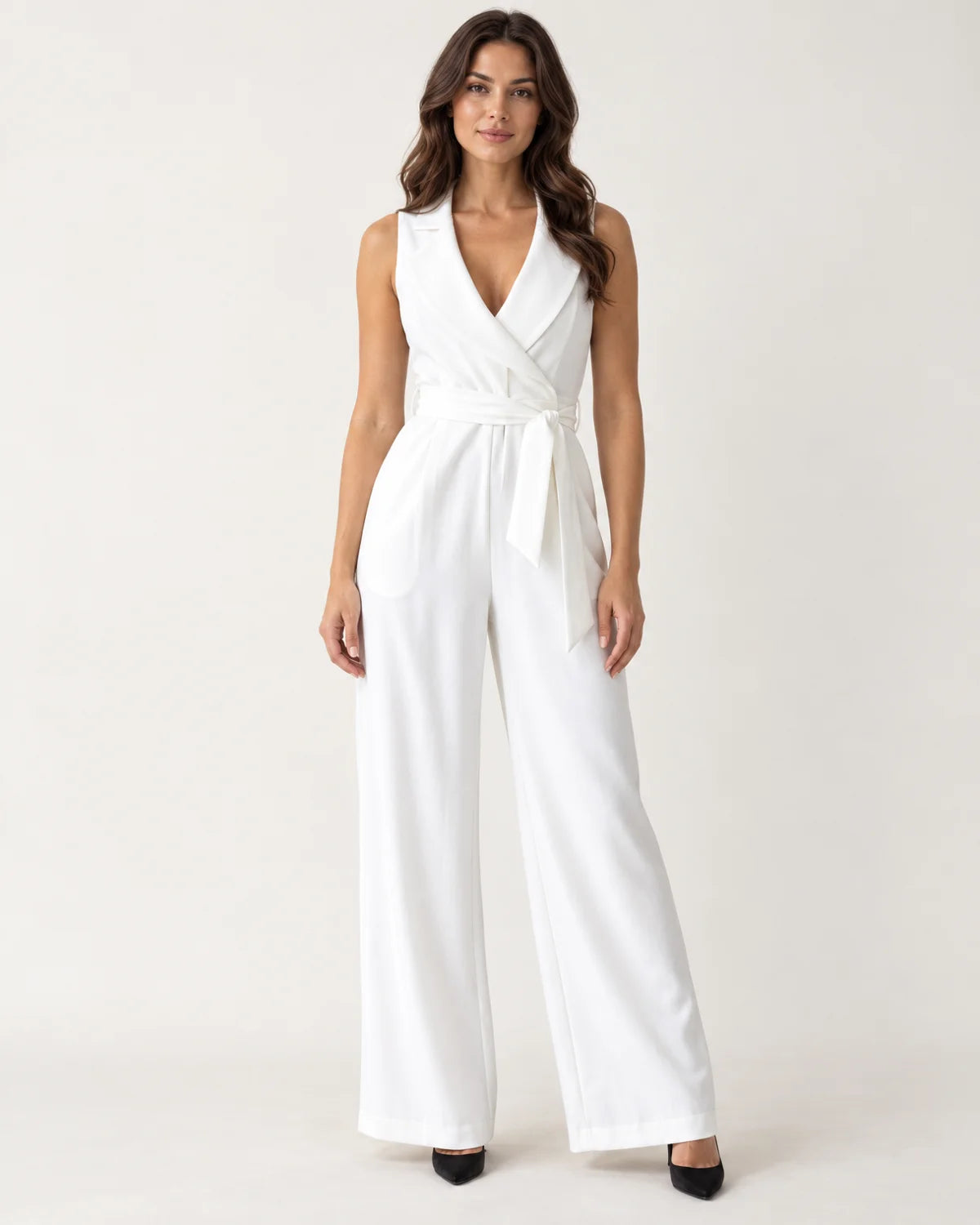 Genevieve - Women's Jumpsuit in White