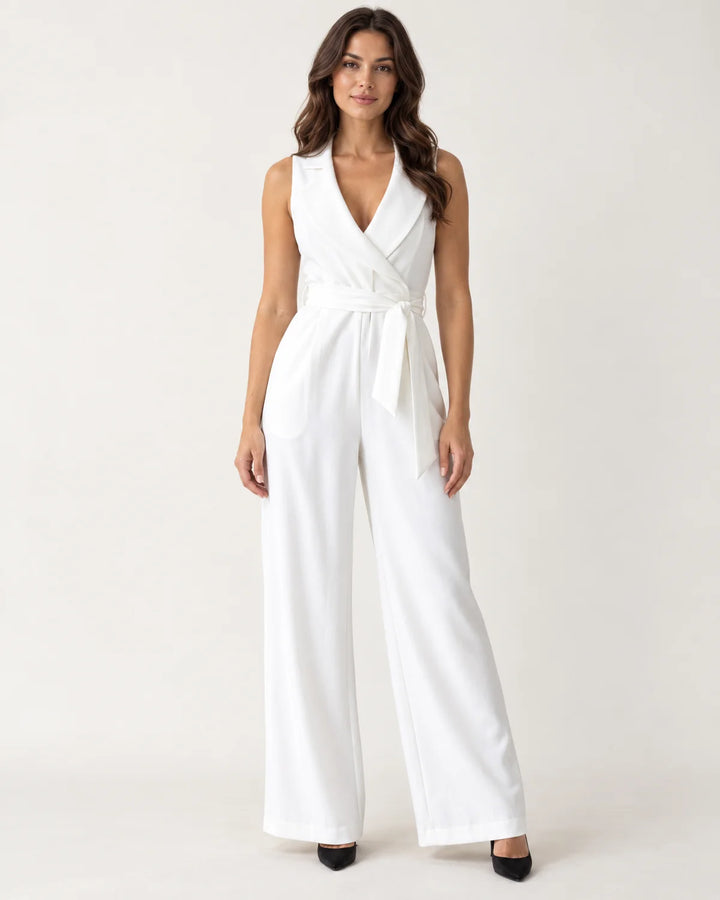 Genevieve - Women's Jumpsuit in White