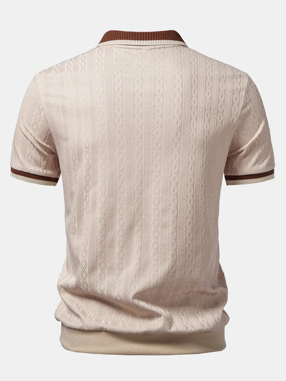 Men's Textured Quarter-Zip Polo - view 2