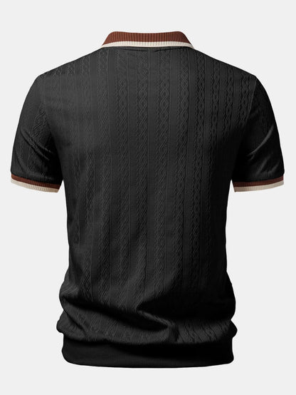 Men's Textured Quarter-Zip Polo - view 4