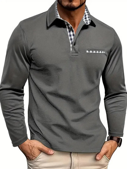 Men's Long-Sleeve Knit Polo
