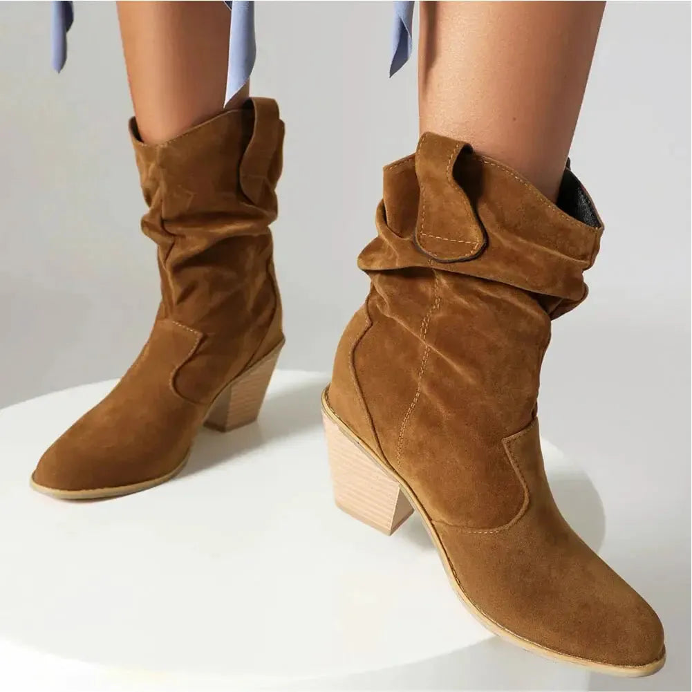 Women's Suede Slouch Cowboy Boots - view 2