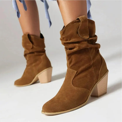 Women's Suede Slouch Cowboy Boots - view 3