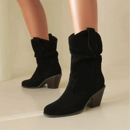 Women's Suede Slouch Cowboy Boots - view 4
