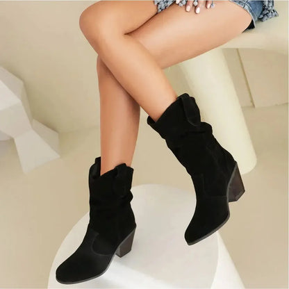 Women's Suede Slouch Cowboy Boots - view 5