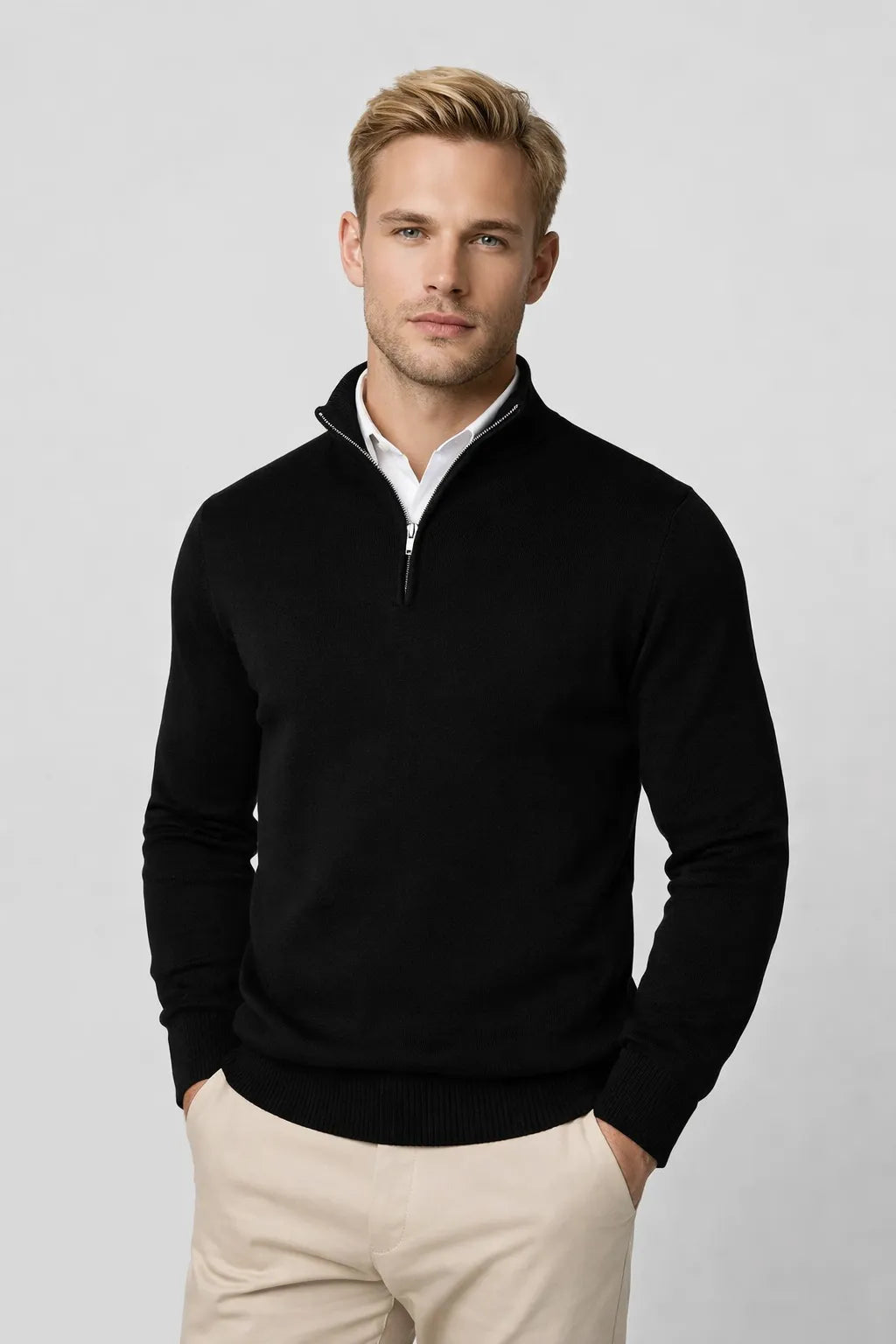 Men's Half-Zip High-Neck Sweater - view 2