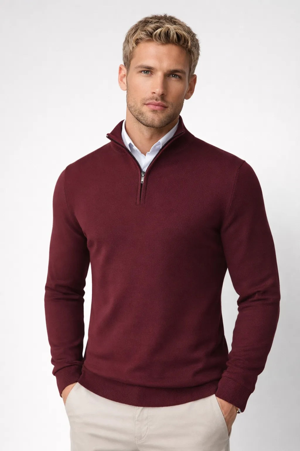 Men's Half-Zip High-Neck Sweater - view 4