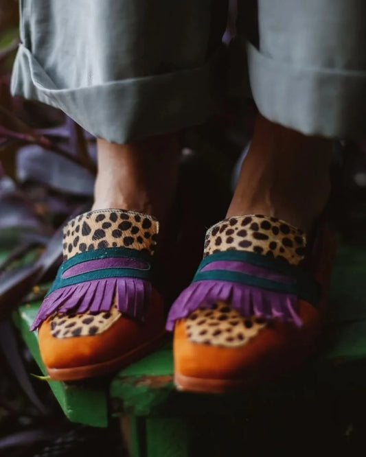 Paloma | Fringe Loafers Leopard Print