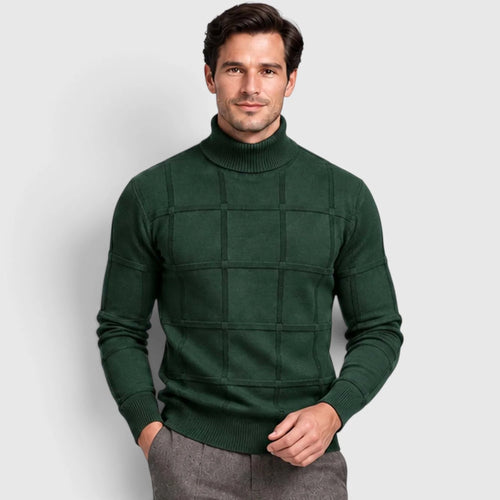 Men's Textured Mock Neck Sweater Slim Fit
